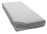 Spannbettlaken ELEGANTE "Mako-Jersey", grau (platinfarben), 1 Stk., Mako-Jersey, 100x190-200 28cm, Mako-Jersey, Obermaterial: 97% Baumwolle, 3% Elasthan, Bettlaken, Spannbettlaken, in hochwertiger Qualität mit Elasthan-Anteil