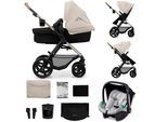 Kombi-Kinderwagen KINDERKRAFT "MOOV 2 3IN1", Kinder, beige (moonlight grau), Stahl, Kinderwagen, mit EVA-Rädern