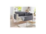 Tagesdecke Gr. 3, grau (hellgrau), B:40cm L:60cm, 100% Polyester, Tagesdecken