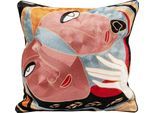 Dekokissen KARE DESIGN "Art Line Two Face, Kissenhülle mit Füllung, 50x50 cm", bunt (mehrfarbig, gemustert), B:50cm H:15cm L:50cm, Baumwolle, Polyester, Wolle, Dekokissen_Sitzkissen_Kissenhüllen, stützt Kopf und Nacken angenehm und sorgt für erholsamen Schlaf