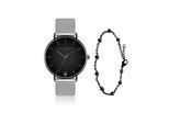 Quarzuhr AMELIA PARKER "SAA4-4", silber, Armbanduhren, Damen, Quarzuhr