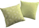 Dekokissen ADAM "Retro Floret", grün (hellgrün, geblümt), B:50cm L:50cm, Obermaterial: 100% Baumwolle, Dekokissen_Sitzkissen_Kissenhüllen, GOTS zertifiziert