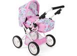 Kombi-Puppenwagen CHIC2000 "Leni", bunt (flowers), Puppenwagen, KinderB:37cm H:68cm T:64cm, Kunststoff, Metall, Stoff, mit herausnehmbarer Tragetasche, B:37cm H:68cm T:64cm