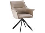 Livetastic , Schwarz, Taupe, Beige , Metall, Textil , 68x86x68 cm , Sitzfläche 360° drehbar ,