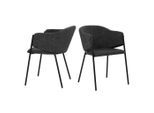 Mid.you , Schwarz, Dunkelgrau , Metall, Textil , 60x76x52 cm , Sitzfläche 360° drehbar ,