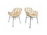 Mid.you , Naturfarben, Schwarz , Holz, Metall , Rattan , massiv , 56x83x58 cm ,