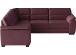Ecksofa SIT & MORE "Montego L-Form, B: 256 cm, große Stoffauswahl, Komfort Sitzhöhe 46cm", rot (bordeaux), B:255cm H:88cm T:225cm, 100% Polyester, Sofas, Ecksofa, wahlweise mit Schlaffunktion und Schubkasten
