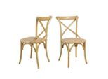 Mid.you , Naturfarben , Holz , Rattan, Kautschukholz , massiv , 48x89x52 cm , stapelbar ,