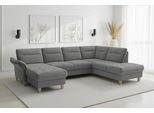 Wohnlandschaft SIT & MORE "Pamela U-Form, B: 292 cm, optional Schlaffunktion & Armteilverstellung", grau (anthrazit), B:292cm H:90cm T:212cm, 100% Polyester, Sofas, Wohnlandschaft, mit Federkern und Liegefläche aus Originalstoff