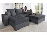 Ecksofa COLLECTION AB "Josy L-Form, B: 214 cm in Cord, Cord-Mix", grau (anthrazit, anthrazit), B:214cm H:84cm T:161cm, 100% Polyester, Sofas, Ecksofa, Schlaffunktion, Bettkasten & 2 Zierkissen, Federkern, Topseller