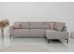 Ecksofa OTTO HOME "Melby", braun (latte), B:275cm H:87cm T:205cm, 100% Polyester, Sofas, Ecksofa, Breite 275 cm, in einem weichen Struktur Stoff, lose Rückenkissen