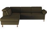Ecksofa OTTO HOME "Calypso L-Form", grün (olive), B:259cm H:85cm T:227cm, 100% Polyester, Sofas, Ecksofa, mit Relaxfunktion motorisch im Sofa 2,5- Sitzer