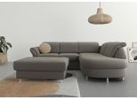 Ecksofa SIT & MORE "Apulia L-Form", braun (schlamm), B:250cm H:78cm T:212cm, Webstoff (100% Polyester);Struktur weich (90% Polyester, 10% Polyamid);Luxus-Micofaser Euphoria (100% Polyester);Samtoptik (100% Polyester), Sofas, Ecksofa, wahlweise Schlaffunktion, Bettkasten und Kopf- und Armteilverstellung