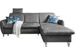 Ecksofa SIT & MORE "Daytona L-Form", grau (steel), B:245cm H:93cm T:164cm, Sofas, Ecksofa, mit Federkern, einer Kopfstütze und wahlweise mit Schlaffunktion