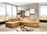 Ecksofa SIT & MORE "Alcudia L-Form, modernes Design, Breite 272cm, Liegefl. 196x124cm", gelb (curry), B:272cm H:73cm T:226cm, NaturLEDER;Spannstoff, Sofas, Ecksofa, mit Armteilverstellung, optional Kopfteilverstellung & Schlaffunktion