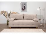 Schlafsofa COLLECTION AB "Bella, B: 196 cm, Liegefl. 145x196 cm", grau (taupe), B:196cm H:45cm T:96cm, 100%Polyester, Sofas, Schlafsofa, Schlaffunktion, Bettkasten & 2 Armlehnenkissen, Federkern