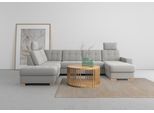 Wohnlandschaft SIT & MORE "Quincy U-Form", silber, B:312cm H:82cm T:213cm, Sofas, Wohnlandschaft, wahlweise mit Schlaffunktion und Bettkasten