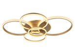 GLOBO LIGHTING Deckenleuchte "LORELEI", gold (champagnerfarben matt), H: 12cm, 1 Stk., Leuchten, Deckenlampe Wohnzimmer-Leuchte Schlafzimmer-Leuchte Flur Küche, Deckenleuchte