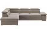 Ecksofa SIT & MORE "Valantine L-Form, B: 272 cm", grau (stone), B:272cm H:73cm T:226cm, 100% Polyester, Sofas, Ecksofa, mit Arm- & Kopfteilverstellung, optional mit Schlaffunktion