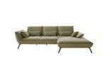 Moderano Ecksofa, Olivgrün, Metall, 3,5-Sitzer, Ottomane rechts, L-Form, 301x191 cm, Typenauswahl, Fußauswahl, Lederauswahl, Stoffauswahl, Sitzqualitäten, seitenverkehrt erhältlich, Hocker Rücken echt, individuell planbar, Wohnzimmer, Sofas & Couches, Wohnlandschaften, Ecksofas