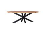 Ambia Home Esstisch, Ulme, Schwarz, Holz, Ulme, massiv, oval, eckig, 135x78x254 cm, Esszimmer, Tische, Esstische, Esstische oval
