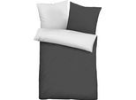 Bettwäsche "0560500", schwarz, B/L: 135cm x 200cm, 1 Stk., 1 Stk., Microfaser, B/L: 80cm x 80cm, 2 Stk., Microfaser, Obermaterial: 100% Polyester, CASTELL - MARKENBETTWÄSCHE, Bettwäsche, Bettwäsche, Microfaser-Satin,2 teilig, pflegeleichte Bettwäsche mit Reißverschluss