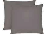 Kissenbezug BIBERNA "Michi Feinjersey mit Reißverschluss", grau, B:80cm L:80cm, Feinjersey, Obermaterial: 100% Baumwolle, Kissenbezüge, Kissenbezug, verschiedene Größen, Feinjersey Kissenhülle aus 100% Baumwolle