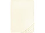 Spannbettlaken BIBERNA "Conny", beige (perlmuttfarben), 1 Stk., Jersey-Elasthan, 180-200x200-220 40cm, Jersey-Elasthan, Obermaterial: 95% Baumwolle, 5% Elasthan, Bettlaken, Spannbettlaken, hochwertiges Jersey-Elasthan geeignet für Wasser- und Boxspringbetten