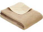 Wohndecke IBENA "Toronto", beige (natur), B:150cm L:200cm, Baumwolle, Kunstfaser, Wohndecken, Wohndecke, harmonischer Farbverlauf, Kuscheldecke