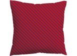 Kissenbezug SCHLAFGUT "Premium Kissenbezug Woven Fade Satin (1 St)", bunt (rot deep, lila deep), B:40cm L:40cm, Mako-Satin, Obermaterial: 100% Baumwolle, Kissenbezüge, Kissenbezug, Ton-in-Ton Reißverschluss, Fadendichte von 300tc, Streifen, OEKO Tex