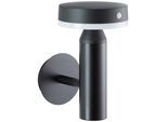 LED Außen-Wandleuchte BRILLIANT "Magua", schwarz, B:13cm H:20cm T:18cm, Leuchten, LED Außenwandlampe mit Solar, 20 cm, 350 lm, 4000 K, Metall, schwarz
