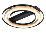 NOWA Deckenleuchte "RILAS", schwarz matt, Ø 47cm H: 7cm, 1 Stk., Leuchten, Deckenlampe Wohnzimmer-Leuchte Schlafzimmer-Leuchte Flur Küche, Deckenleuchte