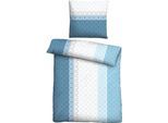 Bettwäsche "0561118", blau (azurblau), B/L: 155cm x 220cm, 1 Stk., 1 Stk., Microfaser, B/L: 80cm x 80cm, 2 Stk., Microfaser, Obermaterial: 100% Polyester, CASTELL - MARKENBETTWÄSCHE, Bettwäsche, Bettwäsche, feiner Glanz + weicher Griff, pflegeleicht, ganzjährig einsetzbar, RV