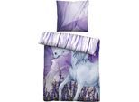 Wendebettwäsche "0400910", lila (violett), B/L: 135cm x 200cm, 1 Stk., 1 Stk., Renforcé, B/L: 80cm x 80cm, 2 Stk., Renforcé, Obermaterial: 100% Baumwolle, CASTELL - MARKENBETTWÄSCHE, Bettwäsche, Wendebettwäsche, hautsympathisch, 100% Baumwolle, Reißverschluss, ganzjährig nutzbar