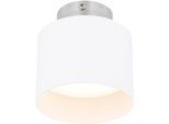 GLOBO LIGHTING Deckenleuchte "JENNY", weiß, Ø 14cm H: 10,5cm, 1 Stk., Leuchten, Deckenlampe Kunststoff satiniert Hintergrundbeleuchtung 3000K, Deckenleuchte
