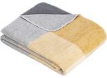 Wohndecke S.OLIVER "Jacquard Decke s.Oliver", gelb (gelb, grau), B:150cm L:200cm, Mischgewebe, Wohndecken, Wohndecke, im Karo-Design, Kuscheldecke