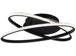 REALITY LEUCHTEN LED Deckenleuchte "LANE, LED Deckenlampe Ringe, 27W 3500 Lumen 4000K kaltweiß 58x58 cm", schwarz (schwarz matt), 1, H: 9cm, 1 Stk., Leuchten, dimmbar per Wandschalter, Ringe flexibel verstellbar, LED Deckenleuchte