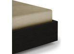 Spannbettlaken HECKETT & LANE "Elementi", beige (mojave, sand), B:90cm L:220cm, Mako-Satin, Obermaterial: 100% Baumwolle, Bettlaken, Spannbettlaken, Laken aus 100% Baumwolle, hochwertiges Mako-Satin, Betttuch ab 90x200