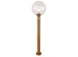 Außen-Stehlampe GLOBO LIGHTING "OSSY", braun (holzoptik), H:100cm Ø:25cm, Leuchten, Außenleuchte mit Sensor für Garten & Weg