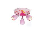 BRILLIANT LED Deckenstrahler "PRINCESS", rosa, 3, Ø 31cm H: 11cm, Leuchten, Spotrondell rosa, 3 x GU10 max. 3W, 11cm Höhe, schwenkbar, Metall, LED Deckenstrahler