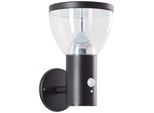 LED Außen-Wandleuchte BRILLIANT "Tulip", schwarz, B:16cm H:24cm T:17cm, Leuchten, LED Außenwandleuchte, Solar, 25 cm, 430 lm, 3000 K, Edelstahl, schwarz