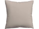 Kissenbezug SCHLAFGUT "Premium Kissenbezug Knitted Jersey (1 St)", beige (sand mid), B:80cm L:80cm, Jersey, Obermaterial: 95% Baumwolle, 5% Elasthan, Kissenbezüge, Kissenbezug, Ton-in-Ton Reißverschluss, Bio-Baumwolle mit Elasthan, Uni, OEKO Tex