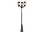 Außen-Stehlampe BRILLIANT "Janel", gold (schwarz, goldfarben), H:220cm Ø:62cm, Leuchten, 3 flammige Stehlampe - Außenstandleuchte - 220cm Höhe - E27 Fassung