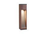 Pollerleuchte PAULMANN "Trabia IP44 eckig 3000K 3,5W 230lm 230V 38 GU10 Holz", braun, B:10cm H:40cm T:10cm, Leuchten