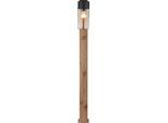 Außen-Stehlampe GLOBO LIGHTING "ETSI", holzoptik dunkel, B:14,5cm H:100cm L:9cm, Leuchten, Außenleuchte für Garten & Terrasse Edelstahl