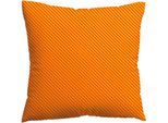 Kissenbezug SCHLAFGUT "Premium Kissenbezug Woven Fade Satin (1 St)", bunt (gelb deep, rot mid), B:40cm L:40cm, Mako-Satin, Obermaterial: 100% Baumwolle, Kissenbezüge, Kissenbezug, Ton-in-Ton Reißverschluss, Fadendichte von 300tc, Streifen, OEKO Tex