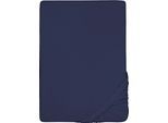Spannbettlaken BIBERNA "Pepe", blau (marine), L:200cm, Frottee, Obermaterial: 80% Baumwolle, 20% Polyester, Bettlaken, Spannbettlaken, weicher Frottee-Stretch