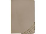 Spannbettlaken BIBERNA "Marc", grau (taupe), L:200cm, Jersey, Obermaterial: 100% Baumwolle, Bettlaken, Spannbettlaken, aus Baumwolle, für Matratzen bis 22 cm Höhe, Bettlaken, Spannbetttuch