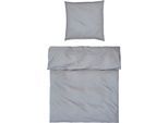 Bettwäsche MÖVE "Möve Luxury Bettwäsche Set", grau, B/L: 155cm x 220cm, Satin, B/L: 80cm x 80cm, 2 Stk., Satin, Obermaterial: 100% Baumwolle, Bettwäsche, Bettwäsche, mit elegantem Zierstick