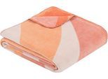 Wohndecke IBENA "Dora", orange, B:150cm L:200cm, Baumwolle, Polyacryl, Polyester, Wohndecken, Wohndecke, im sommerlichen Look